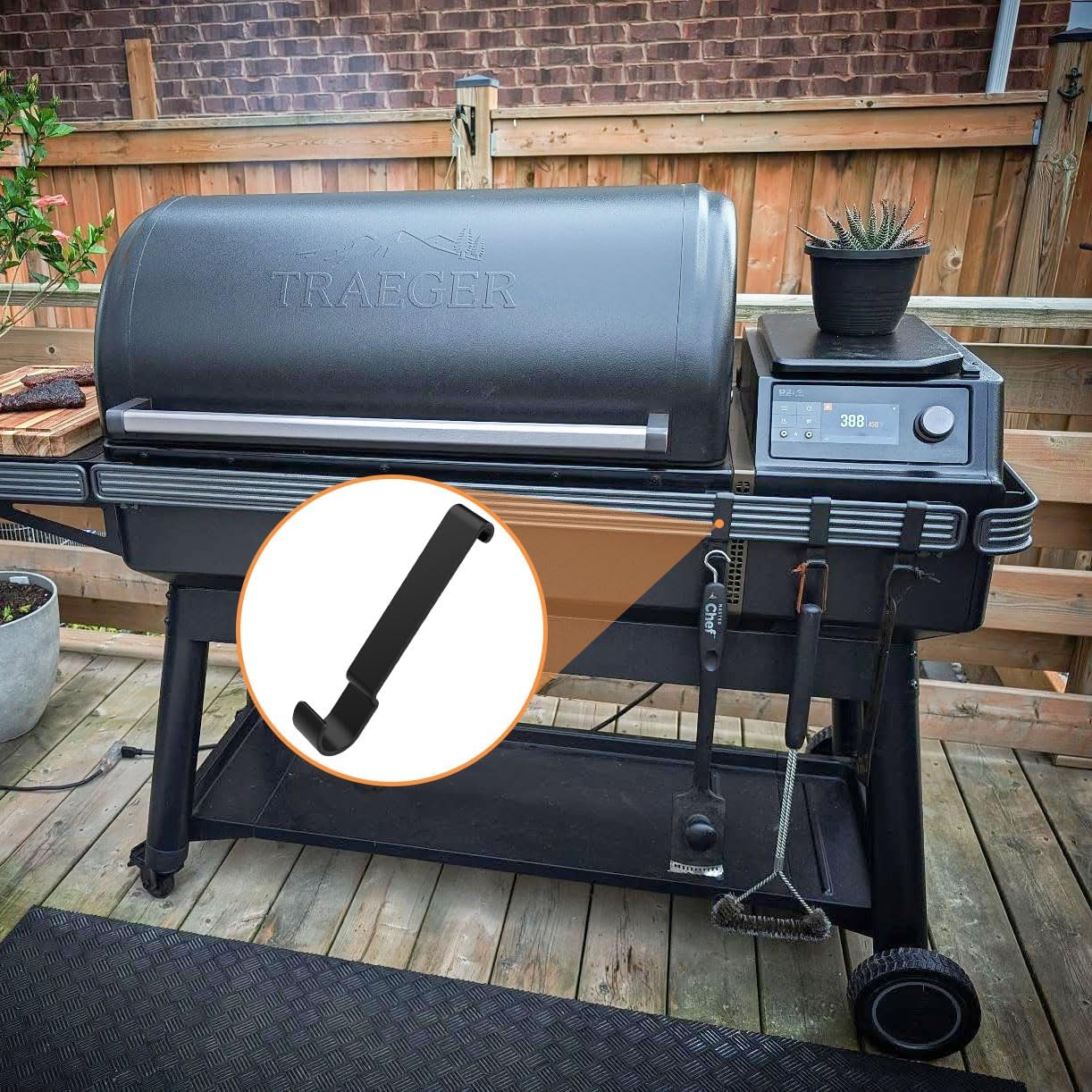 BAC644 Paper Towel Roll Holder for Traeger Grills P.A.L. Pop-And-Lock Roll Rack, Traeger Ironwood, Timberline, Flatrock Grills, BAC614 Adjustable Holder &BAC643 Hook for Traeger Pal Accessories