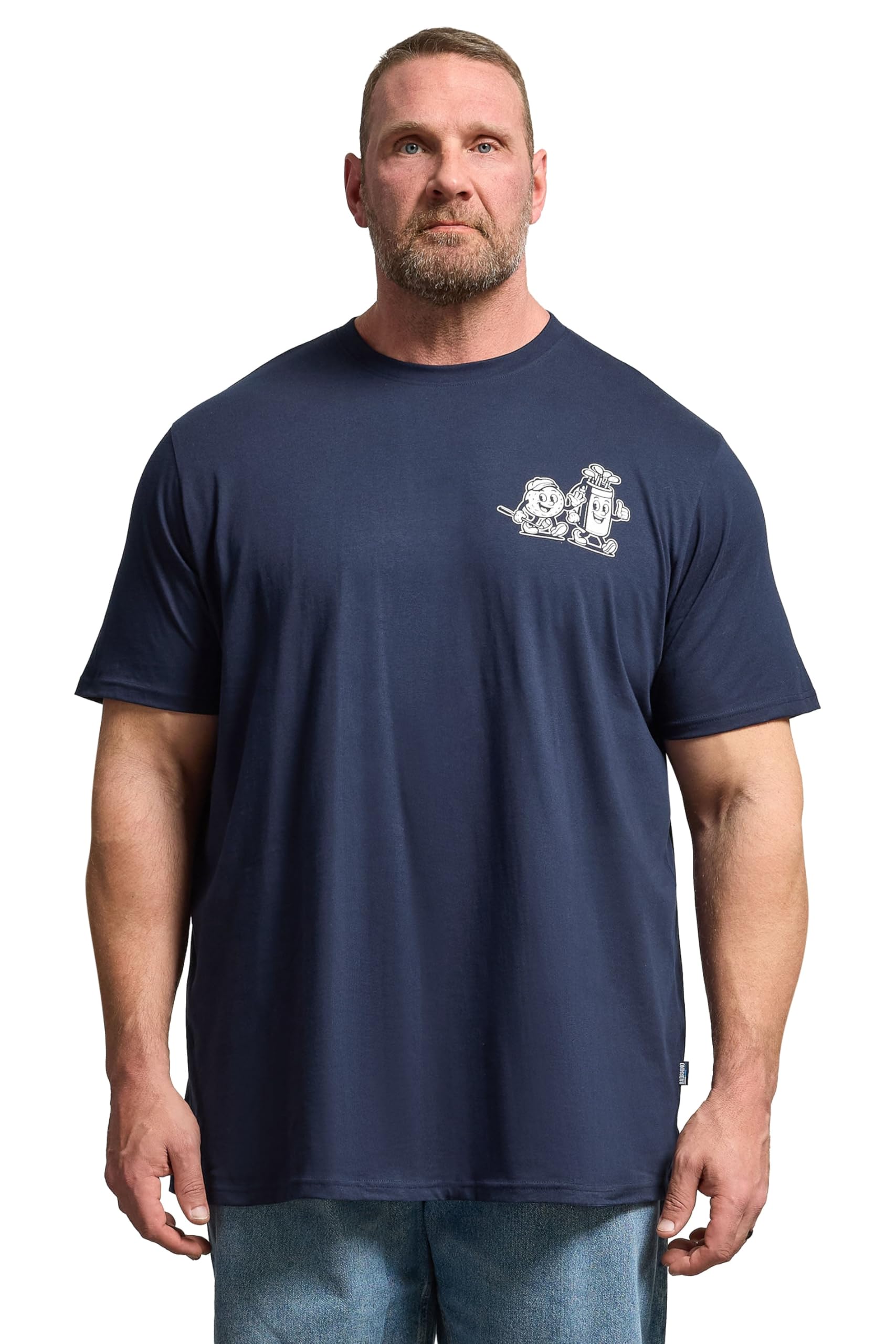 BadRhino Big & Tall Blue Extra Long 'Cartoon Golf' Graphic T-Shirt - Men's - Plus Size Curve