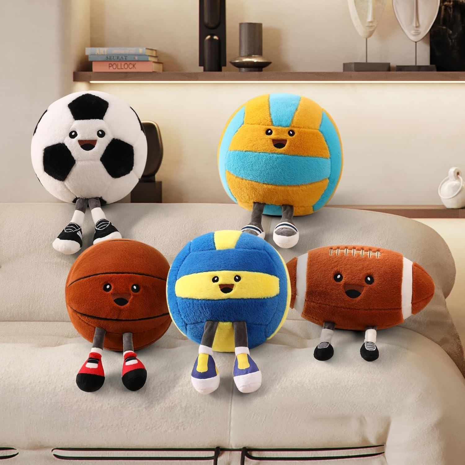 Football Plush Pillow - Soft Rugby Sports Pillow Plush Football Stuffed Animal, Fun Football Gift for Teens & Sports Fans, Cool Room Decor