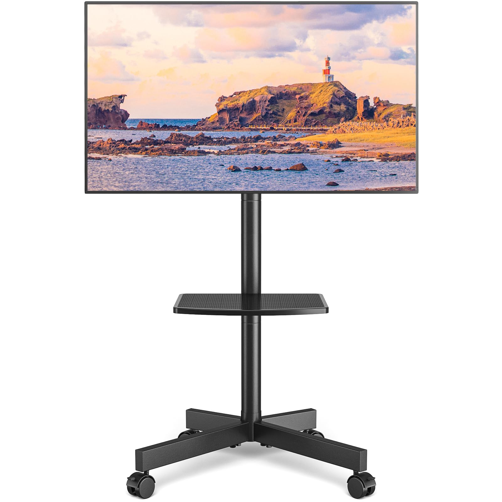 trolley per tv mobile con ruote adattabile a schermi fino 65 pollici