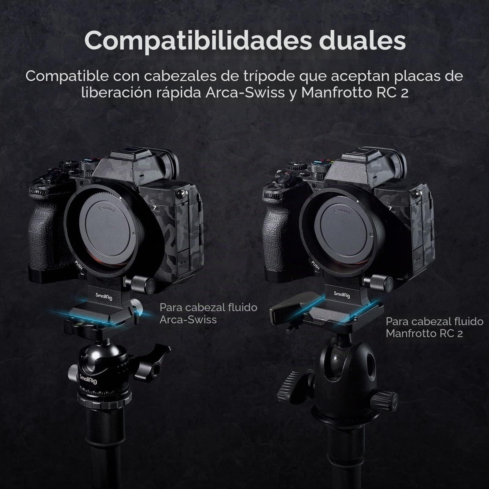 SMALLRIG Rotating Collar Rotatable Collar para Sony A7R V, A7 IV, A7S III, A7R IV, A7R IV, para Arca y MFT RC2 Plate, Soporte de Disparo Horizontal y Vertical 4148