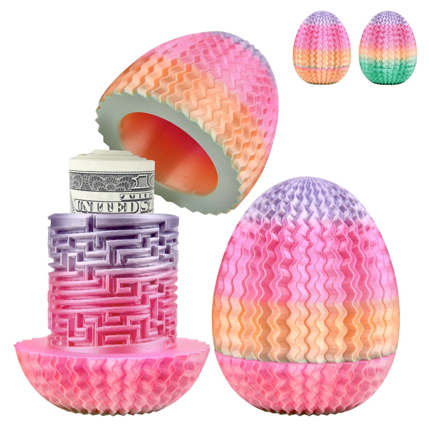 Mystery Egg Puzzle Box Easter Gifts, Mystery Box Easter Eggs Decorations for Cash, 3D Money Puzzle Box Annoying Gift Box with Hidden Compartment for Adults & Kids, Birthdays Presents