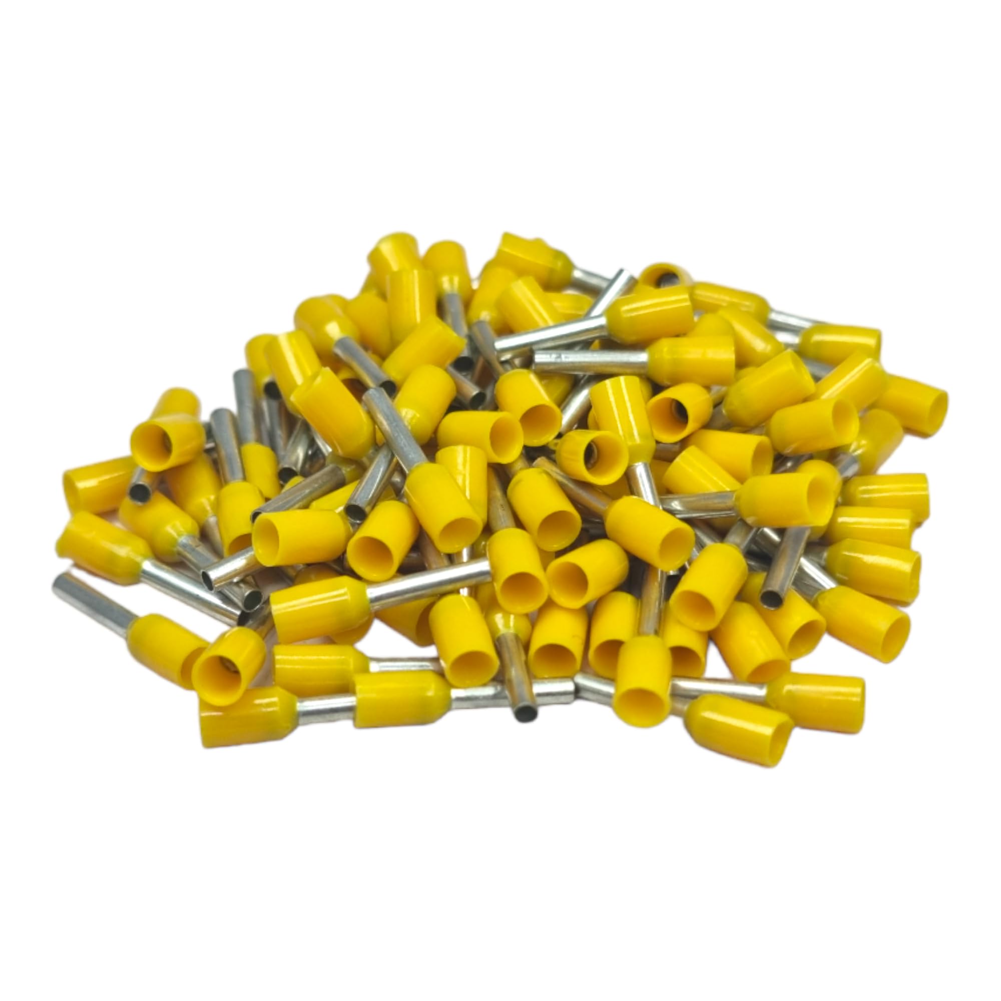 Yellow 100 Pcs Single Entry Cord End Cable Terminals Insulated Wiring Bootlace Ferrules 0.25Mm² - 35Mm² ( - 1.0Mm²)