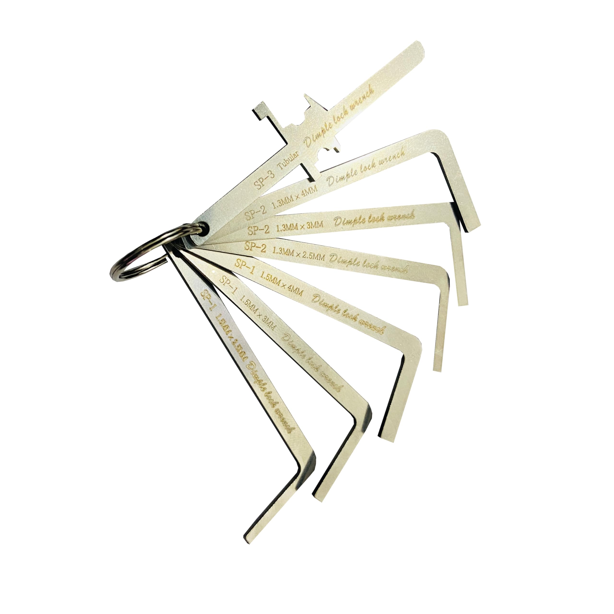 Rlokk Silver 7-Piece Dimple Lock Wrenches Lock Tension Pick Locksmith Tool For European Locks, Lock Picking Tool