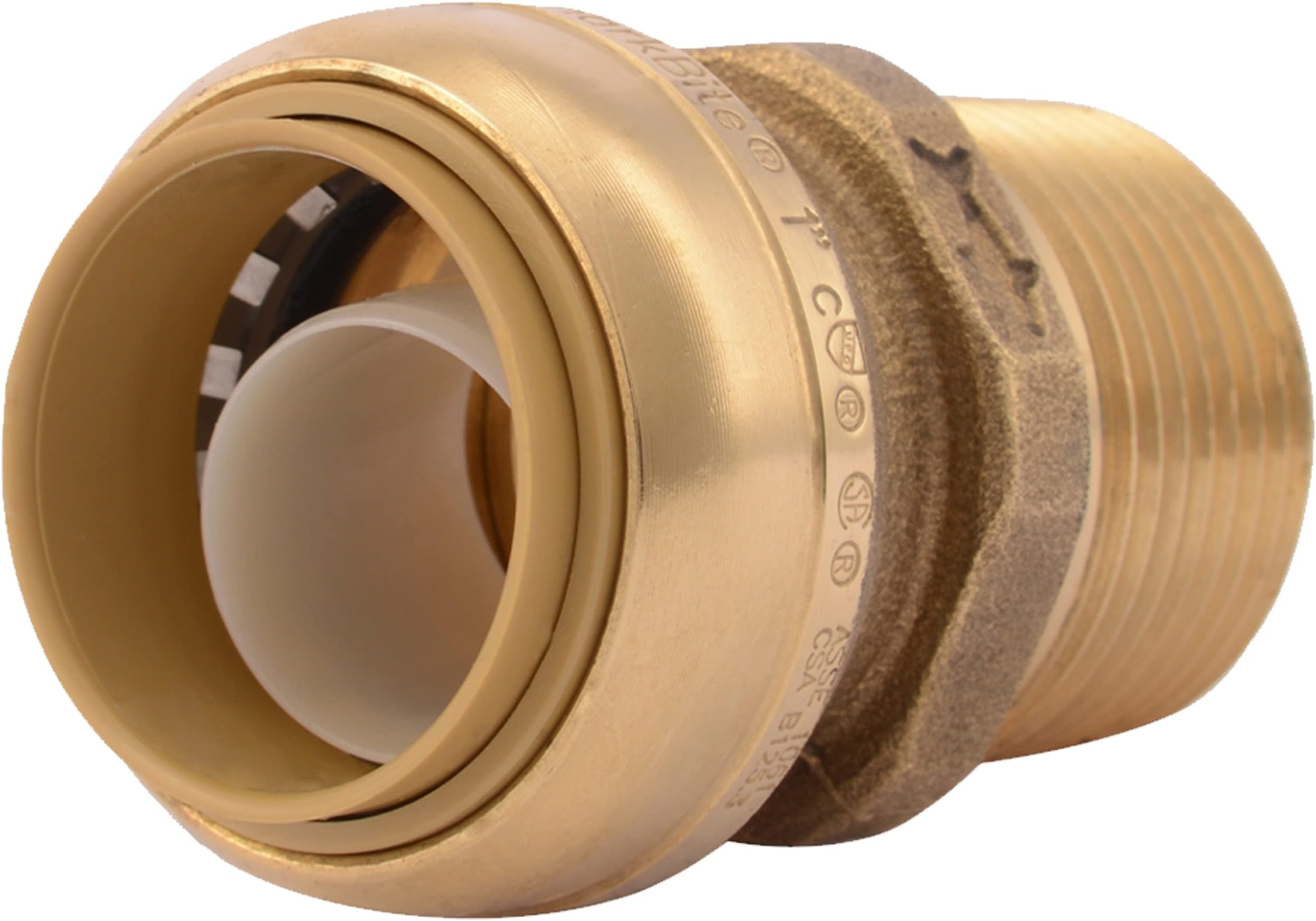 SharkBite 1 Inch MNPT Adapter, Push to Connect Brass Plumbing Fitting, PEX Pipe, Copper, CPVC, PE-RT, HDPE, U140LFA