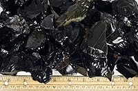 Vista 3 de Fantasia Materiales: 1 libra de piedras en bruto de obsidiana negra de México - Vidrio de volcán natural crudo
