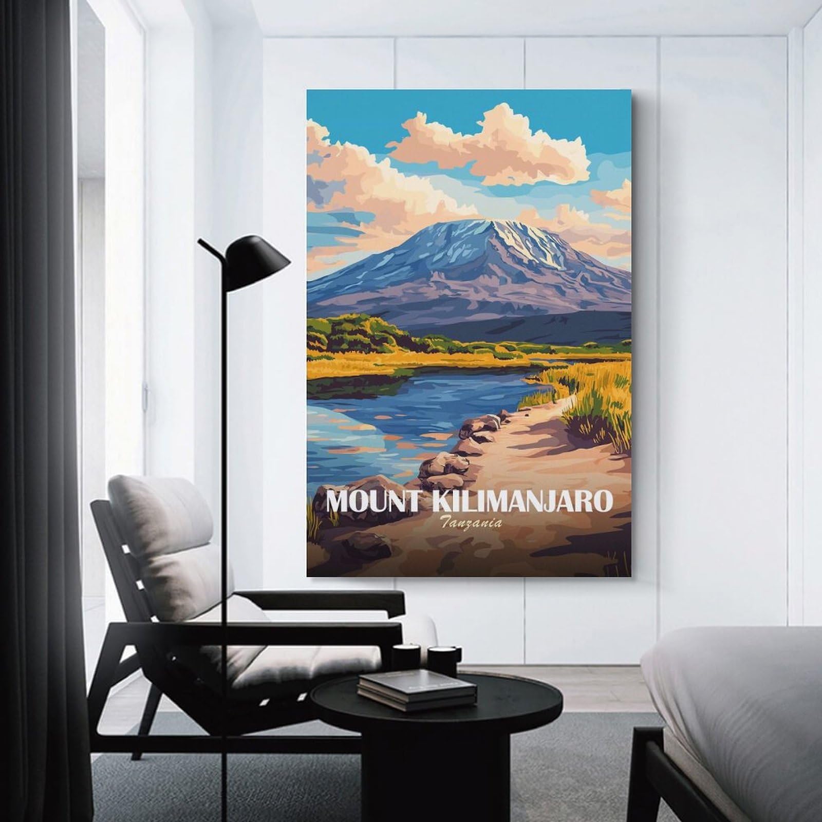Junmoney Mount Kilimanjaro, Tanzania Landscape Art Decorative Canvas Print, 24x36inch(60x90cm), for New Home Styling, Lounge Or Bedroom, Wall Decor with Flexible Room Appeal