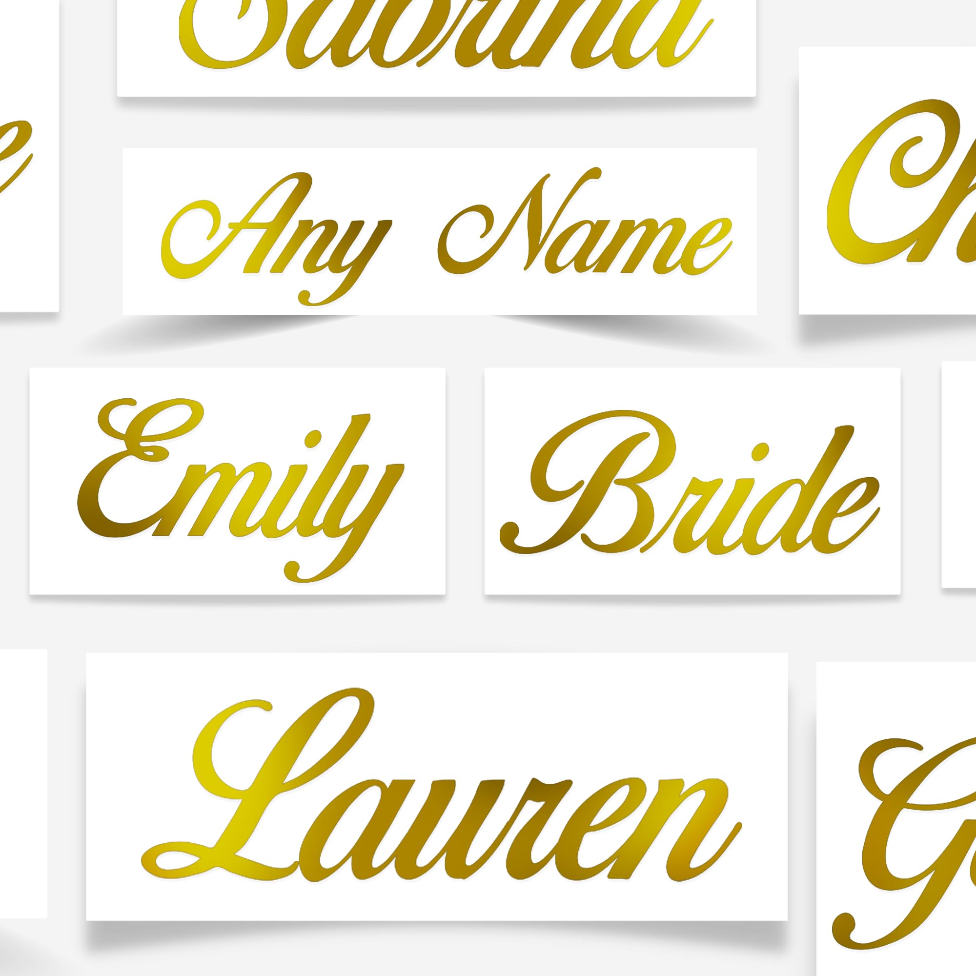 Personalised Vinyl Name Stickers Elegant - Unique and Elegant - Wine Glass Box Water Bottle Wedding Hen Do