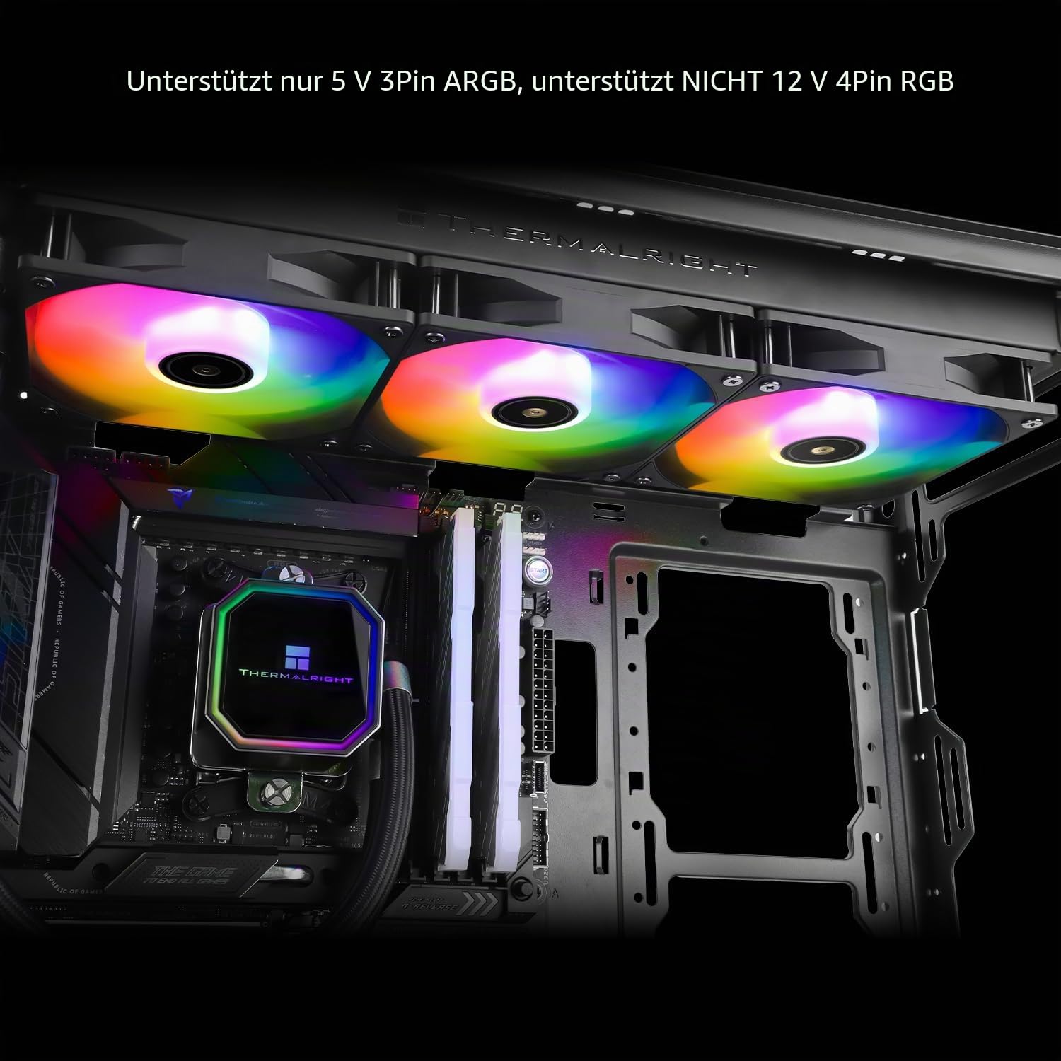 TR Frozen Prism 360 BLACK ARGB CPU-Flüssigkeitskühler mit 120 mm PWM Lüfter, integrierter Kühlkörper für AMD/AM4/AM5, INTEL 1700/1150/1151/1200/2011