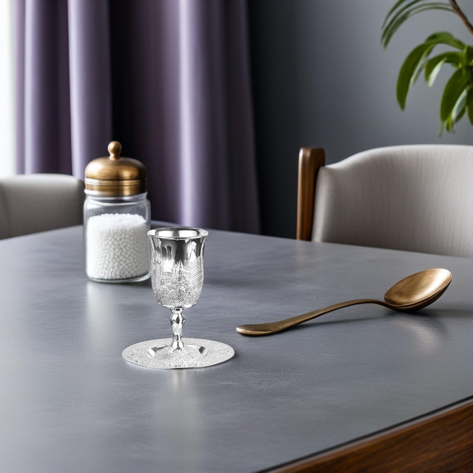 1 Set Bicchiere Da Vino Ebraico Sacra Coppa Di Rame Coppa Di Vino Havdalah Tazza Coppa Da Vino Con Piede Coppa Daltare in Ottone Kidu Stile Europeo Lega Di Zinco