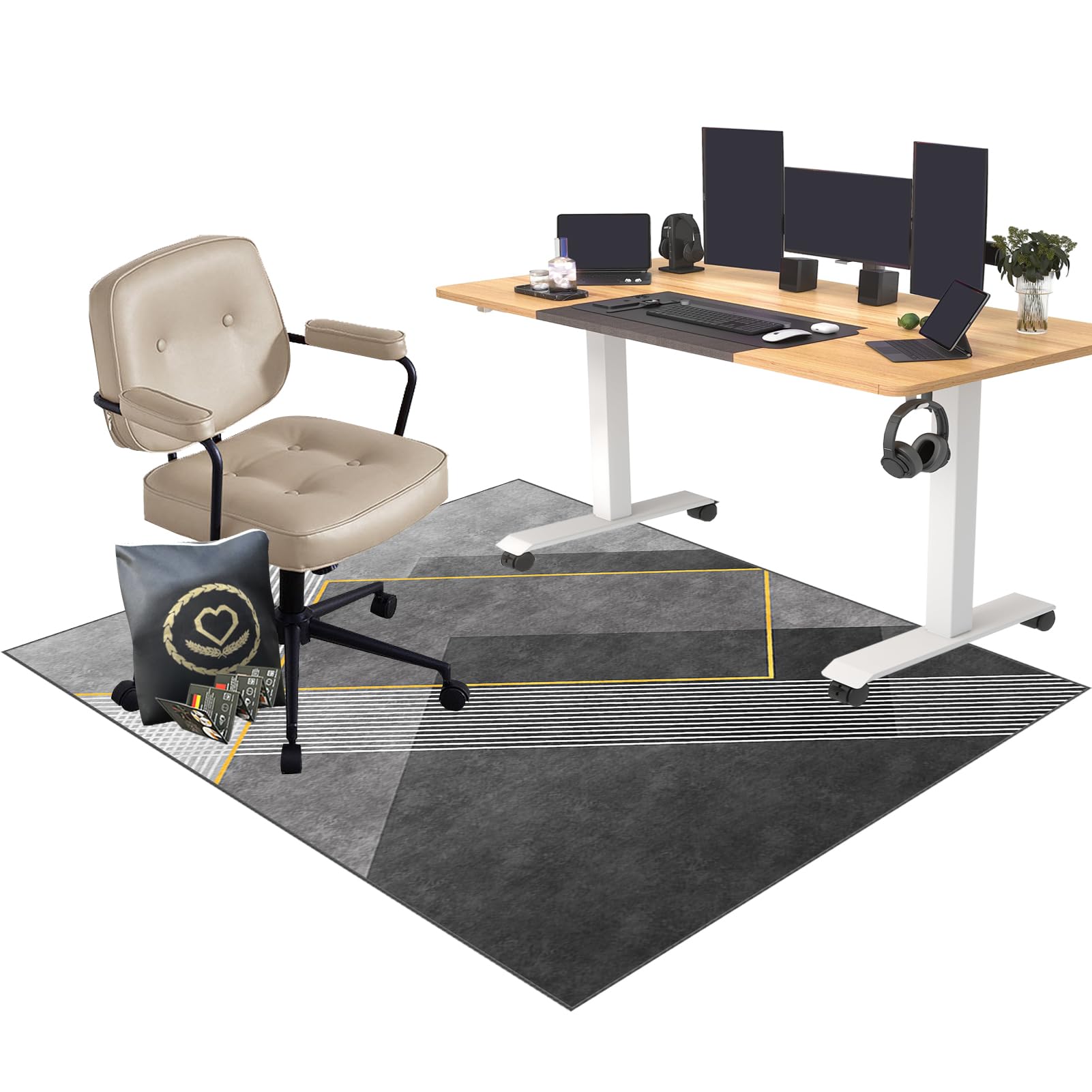 CCTSA 100 x 120 cm Heavy Duty Office Chair Mat for Hard Floors | Floor Protector for Rolling Chair | Desk Protector Mat | Floor Protection Mat | Gaming Chair Mat for Carpet Floors
