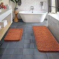 Vista 56 de MIULEE - Juego de 2 tapetes para baño, absorbentes, microfibra esponjosa y gruesa, con reverso antideslizante, lavable a máquina, para baño, ducha