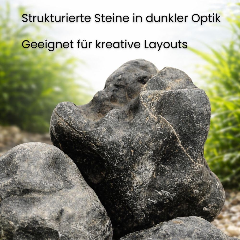 AquaOne Aquariumsteine Hakkai Stein I Natursteine 25 kg Mix Größe M-XL I Natürliche Aquascaping Steine für Naturaquarien, Biotope und Pflanzenbefestigung