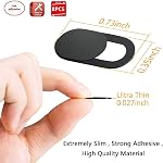 iVoler [3 Pack] Webcam Cover Slide, Ultra 0.027 in Thin Web Camera Cover Slider Protect Privacy Security with Strong Adhesive for MacBook, iPad, iPhone, Laptop, Desktop, PC, Tablet, Smartphone - Black