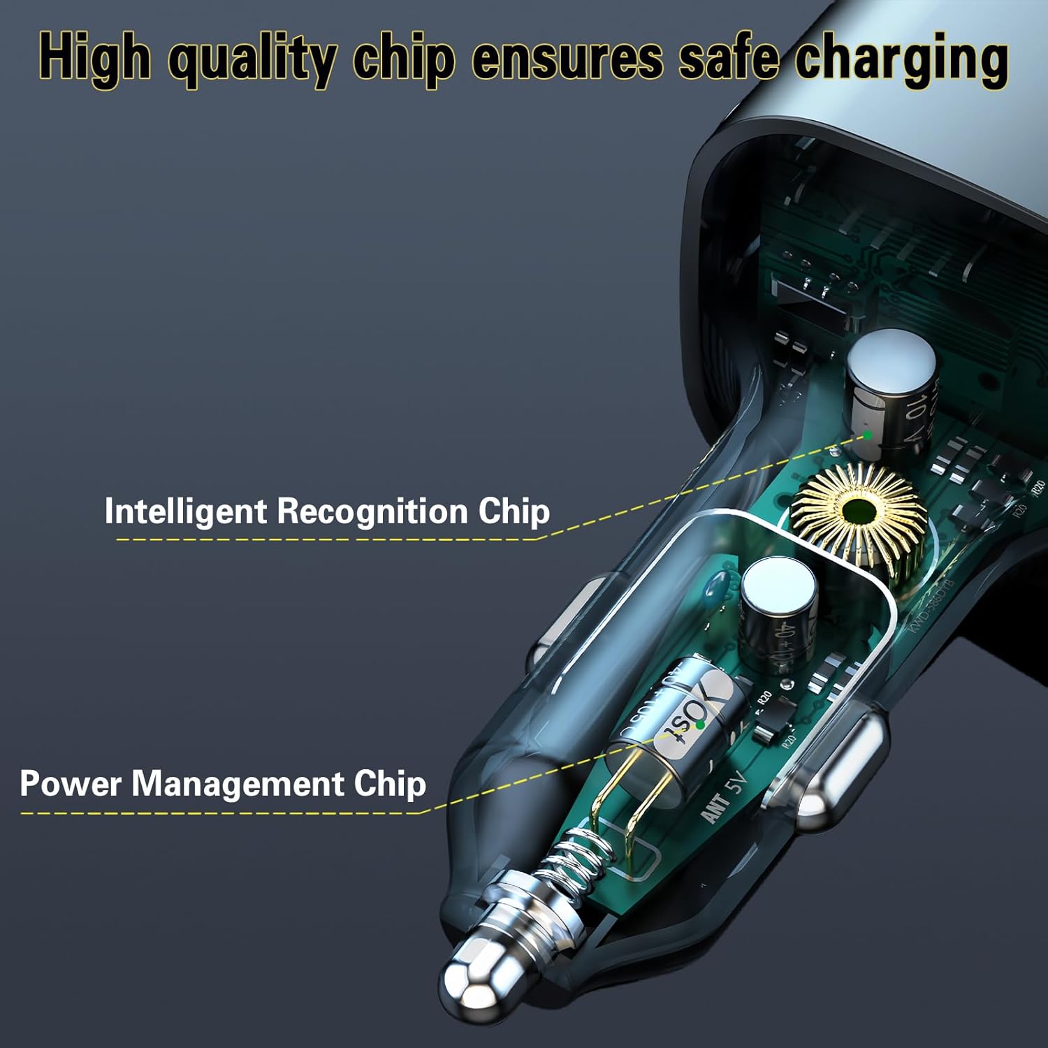 USB C Car Charger, 81W Multiport 6-Port PD & QC3.0 Fast Charger for Multiple Devices, Cigarette Lighter Adapter Car Travel Essentials with 5FT Cable, Compatible with iPhone 15/16/17, Pad, Galaxy S24 - Image 7