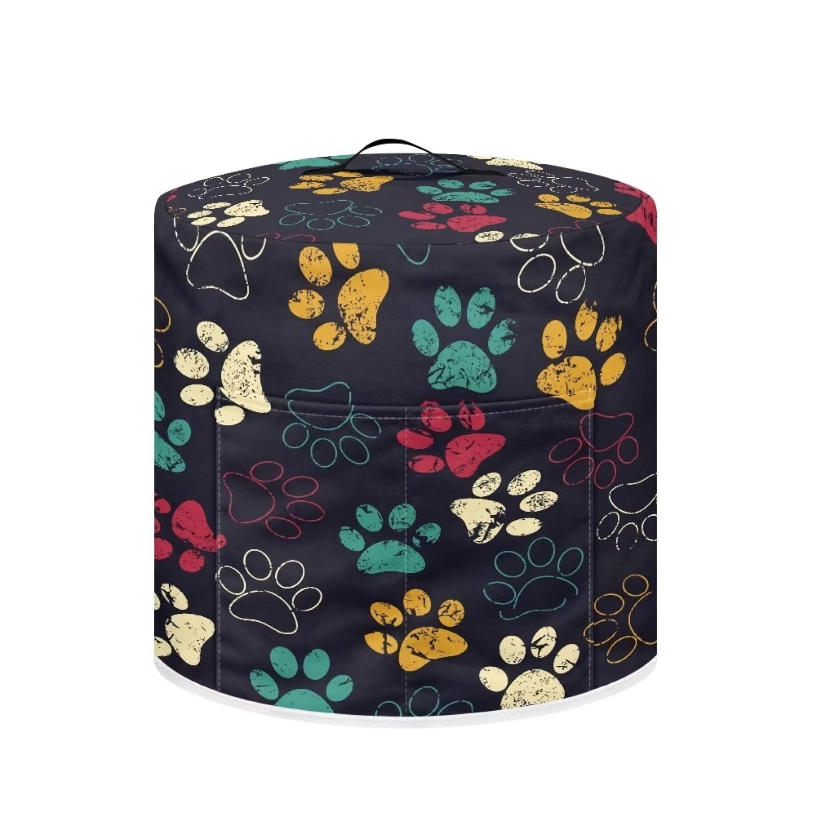 Xoenoiee Colored Dog Paw Print Kitchen Appliance Dust Cover with Pockets, Electric Pressure Cooker Cover for 8 Litre Compatible with Crock Pot, Rice Cooker Cover