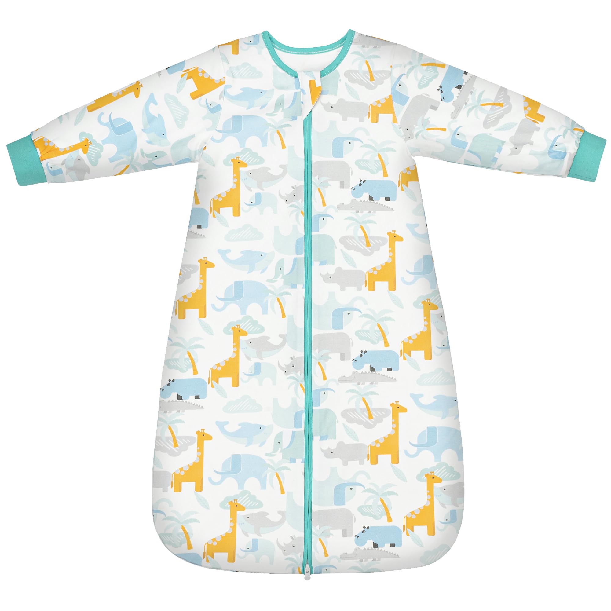 TURMIN Baby Sleeping Bag with Long Sleeve, 1.5 TOG Toddler Sleep Bag Long Sleeve Sleep Sack for All Seasons Baby Wearable Blanket for Newborn Baby Gift