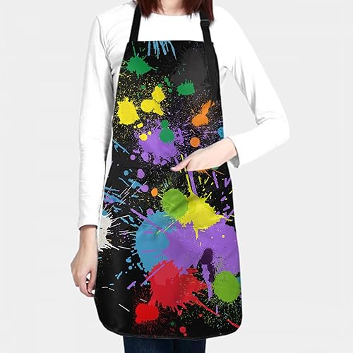 Miniatura 3 de Delantal con bolsillos, delantales para mujeres y hombres, delantal de cocina para cocinar, jardinería, servidor, camarera, pintura