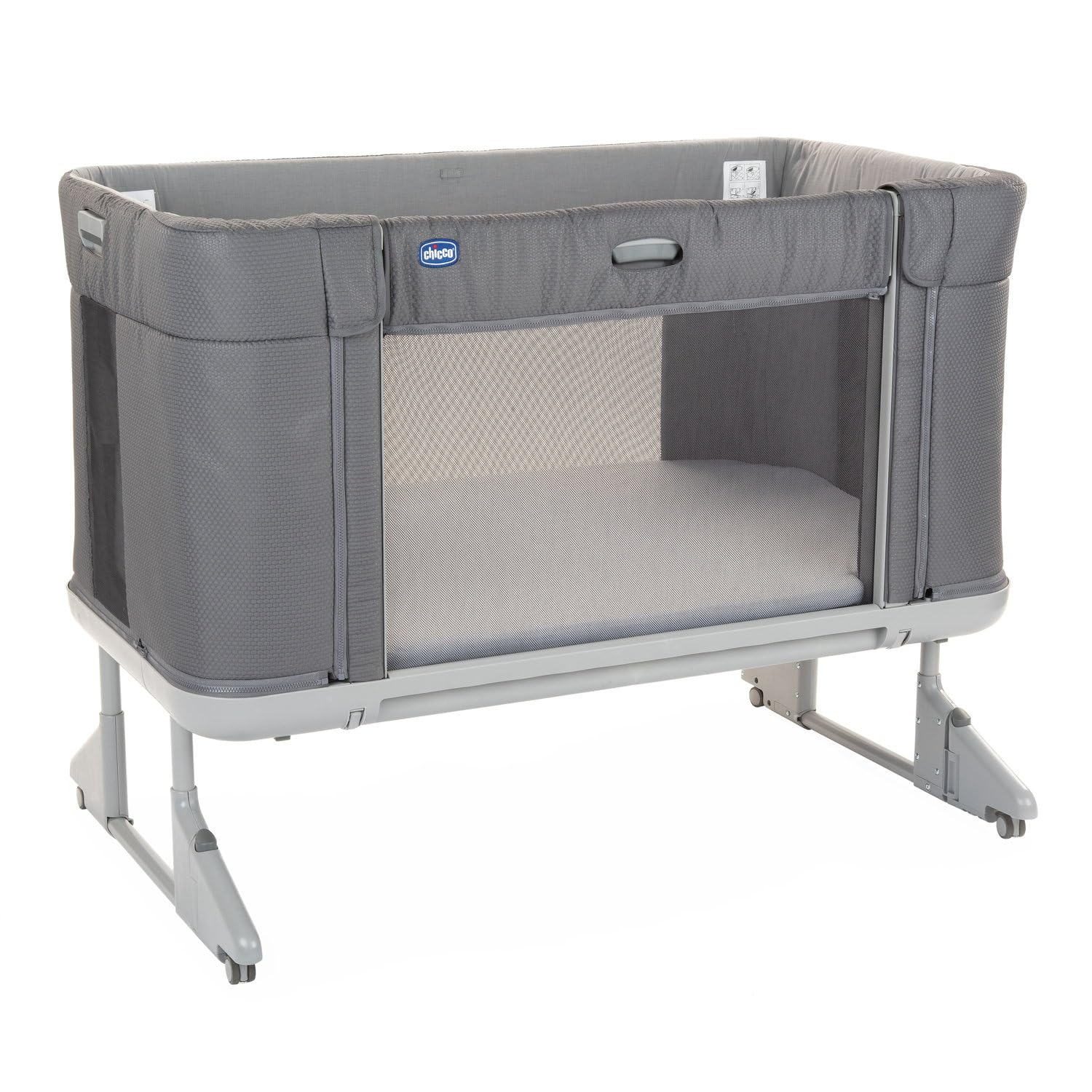 Chicco Next2Me Forever, Lit Bébé 3en1, Jusqu'à 4 Ans (22 Kg), Compatible avec Différents Lits, Berceau Bébé 3en1, Hauteur Réglable, Bonne Circulation de l'Air, 4 Roues, Matelas Inclus
