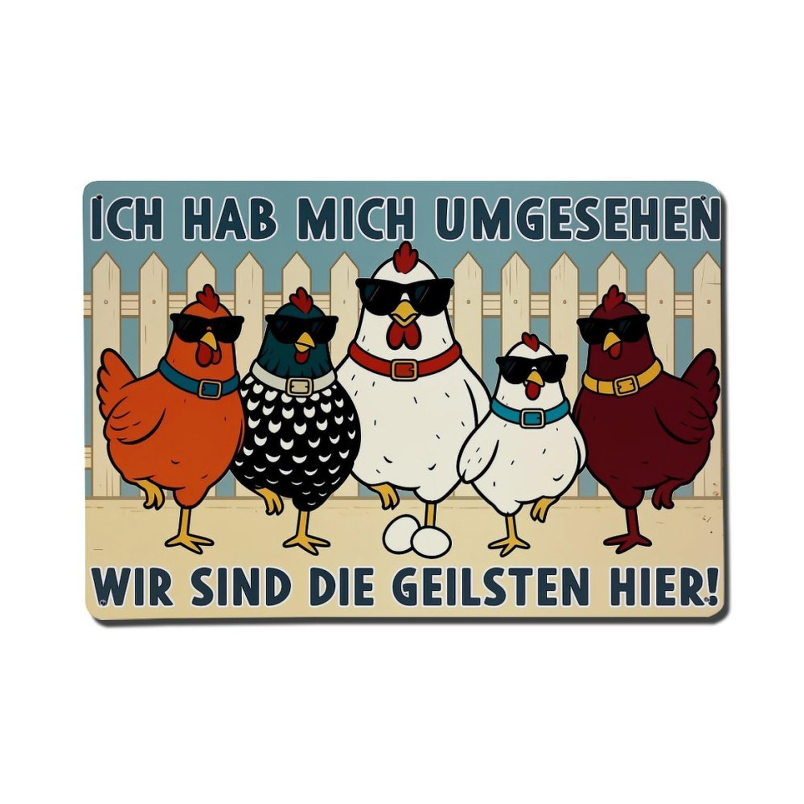 Nestemfo Vintage Cool Chickens Wearing Sunglasses Together Tin Sign Metal Sign, Living Room,Bar, Home, Bedroom Wall Decor,Retro Metal Poster 8X12 Inches