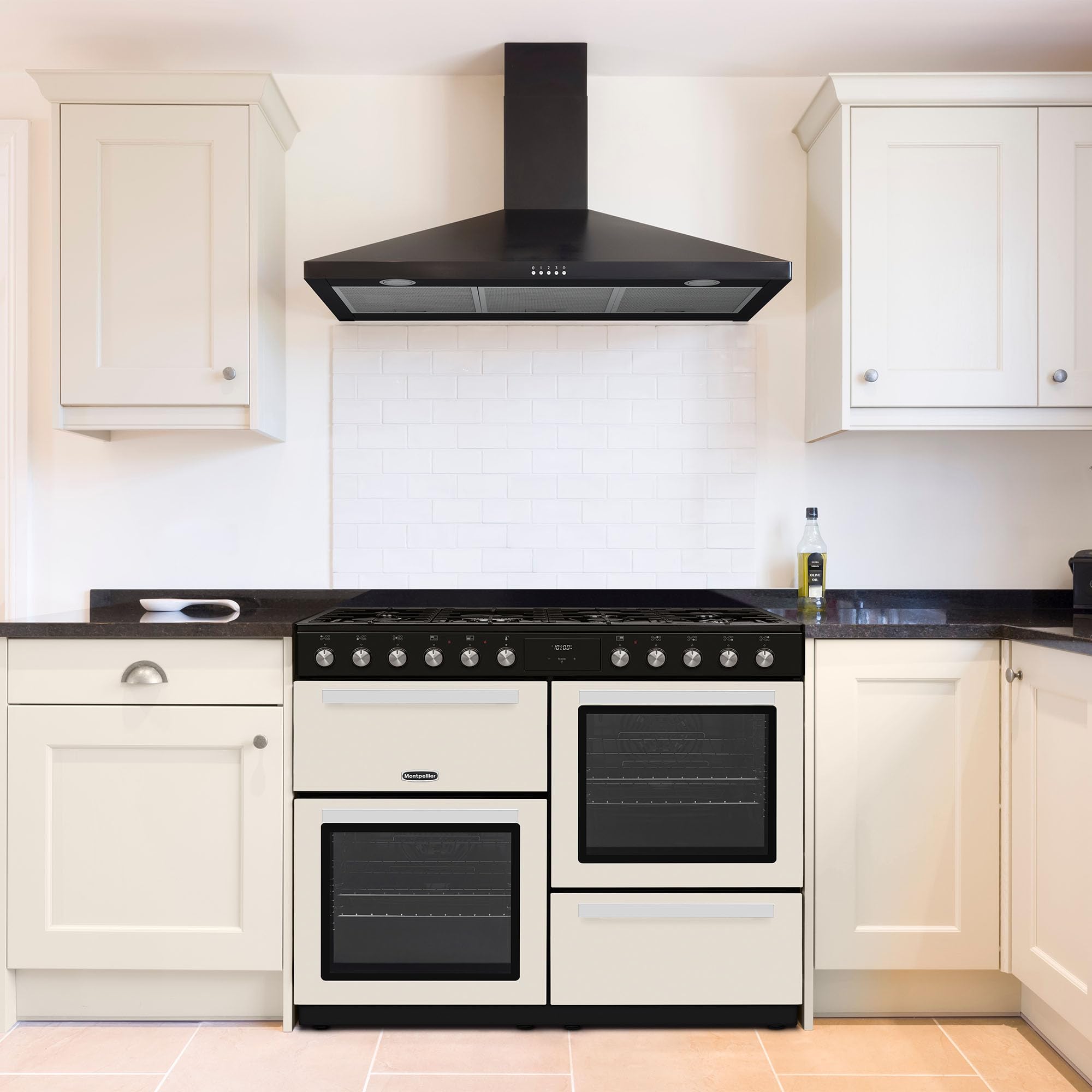 Montpellier MDFRC100C 100cm Dual Fuel Range Cooker – Cream – 7 Gas Burners, 2 Electric Ovens, Separate Grill, Cast Iron Pan Supports — view 8