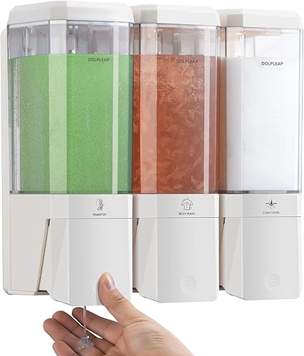 Dispensador de jabón de ducha, sin taladro, ranura de actualización, para instalar champú y acondicionador, dispensador de champú montado en la