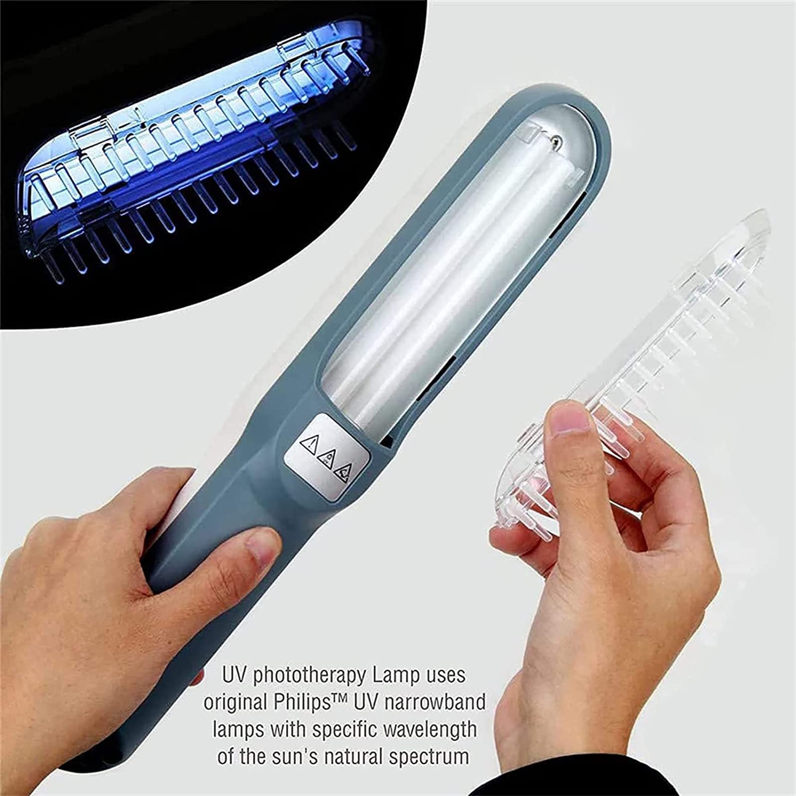 Lampada per fototerapia UVB per trattamento vitiligine 311 nm con timer e occhiali, dispositivo per fototerapia domestica per eczema e malattie della pelle