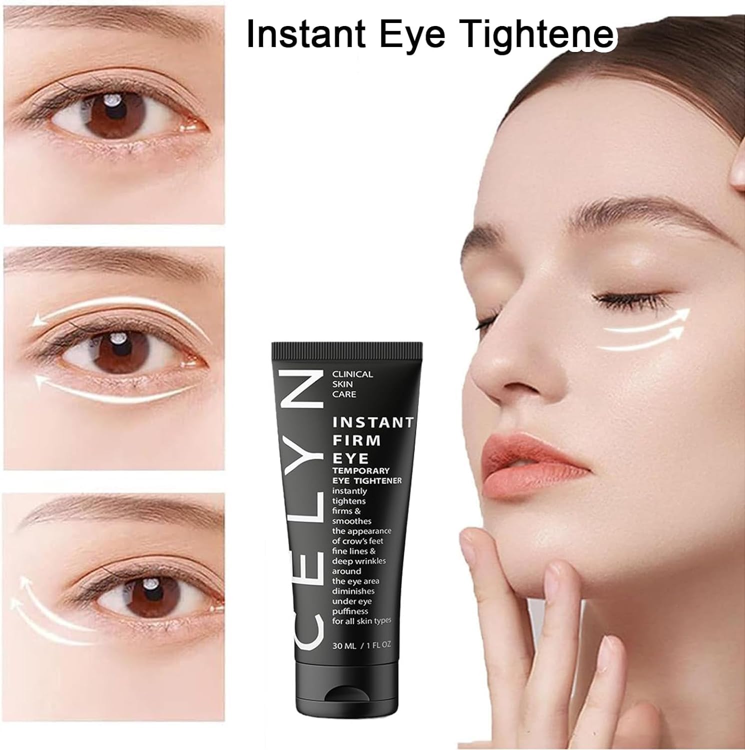 Instant Firm Eye Tightener, 2pcs Soin Contour des Yeux Anti-Rides Fermeté, Creme Anti Cernes et Rides et Anti Poches Sous les Yeux, Creme Contour Des Yeux