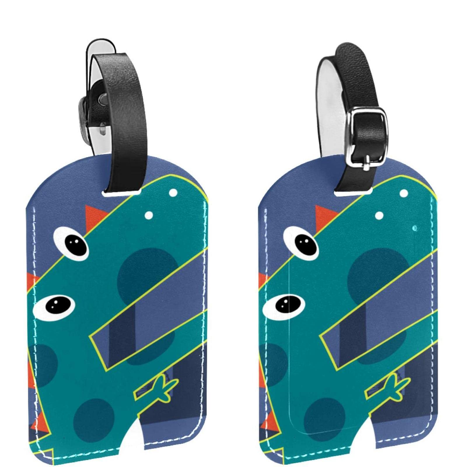Étiquette bagage cuir dinosaure chic et robuste pour valises