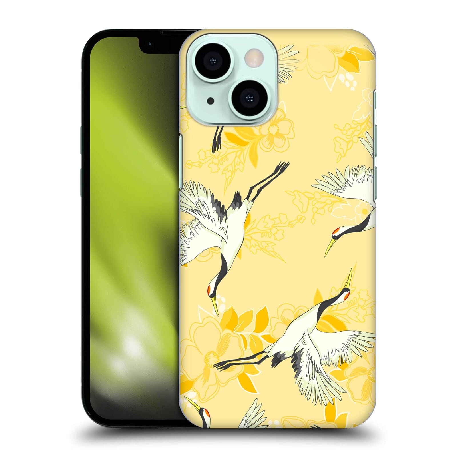 Head Case Designs Officially Licensed Haroulita Yellow Birds and Flowers Hard Back Case Compatible with Apple iPhone 13 Mini