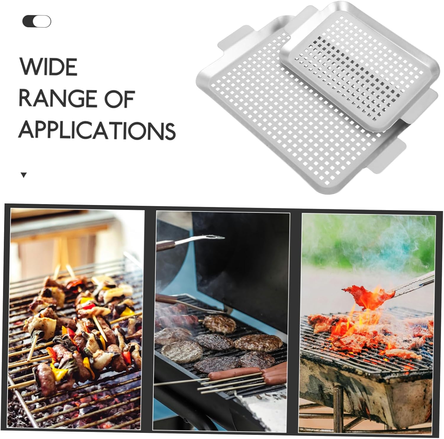 1set Heavy Duty Baking Tray Sturdy Handles Nonstick Cookie Baking Pan for Oven and Grill for Roasting Cakes and Bbq Versatile Outdoor Cooking Accessory