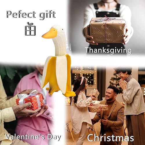 Miniatura 7 de Decoración de pato de plátano, escultura creativa de resina, estatua de arte novedosa para jardín, patio, exterior, inauguración de la casa, regalos