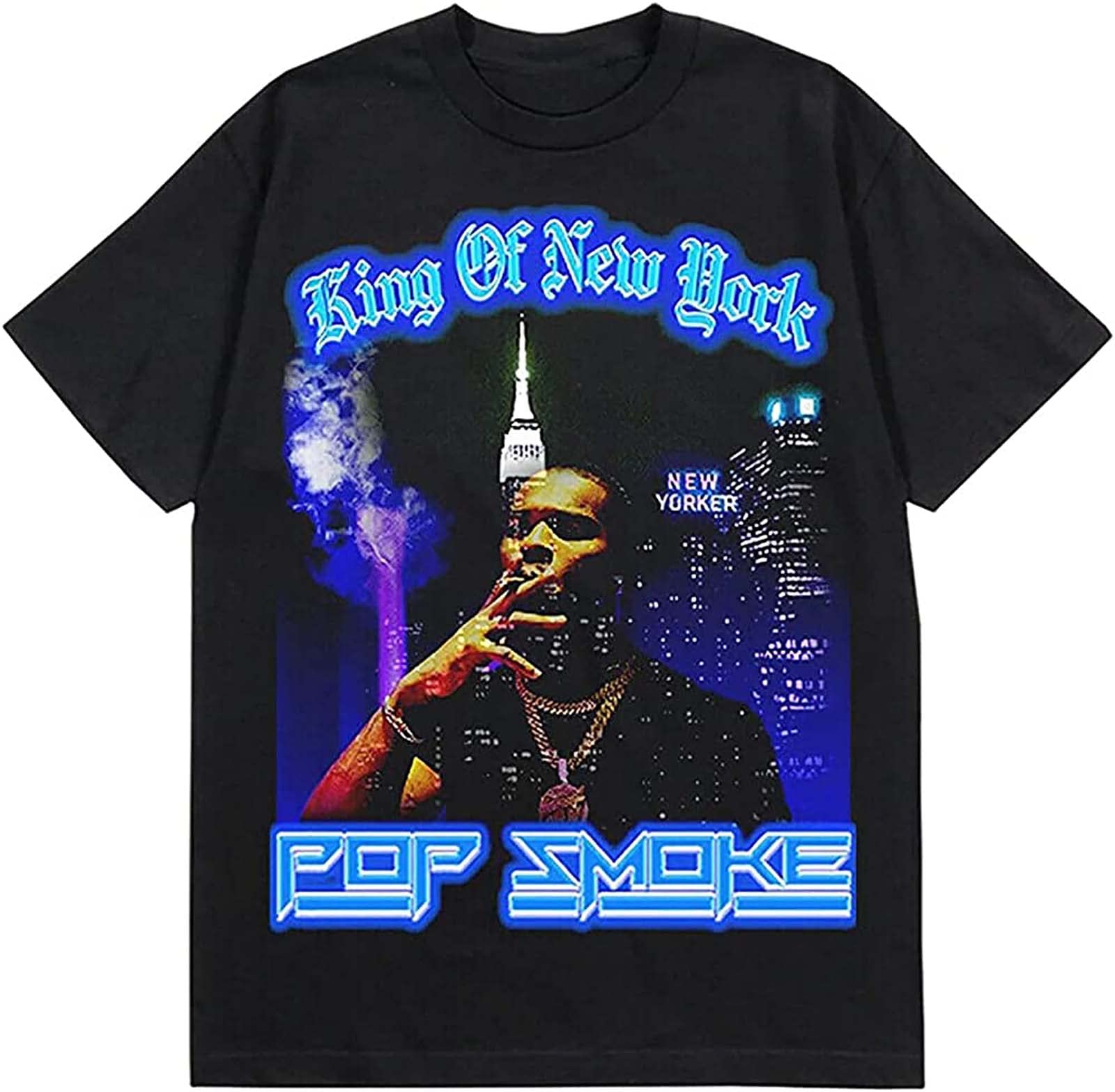 wugui Pop Smoke King of York T-Shirt Black Black L