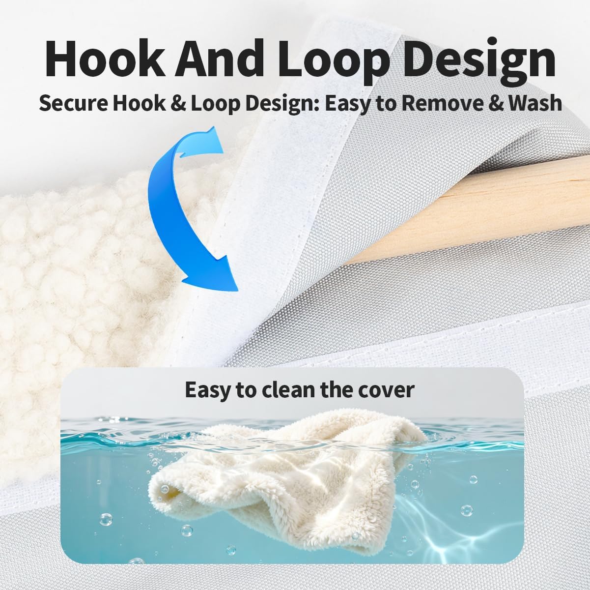 LuLu's World Cat Window Perch for Large Cats Inside - Foldable Solid Wood Cat Hammock with Ultra-Thick Faux Rabbit Fur, Sturdy Window Seat Holds 40lbs, Space Saving & Washable (Natural Wood)