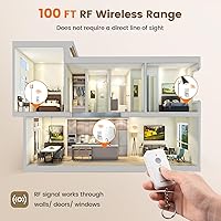 Vista 3 de SURAIELEC Interruptor de Luz Inalámbrico Control Remoto de Tomacorriente, Sin Necesidad de Cableado, Alcance RF de 100 pies, Preprogramado, Kit