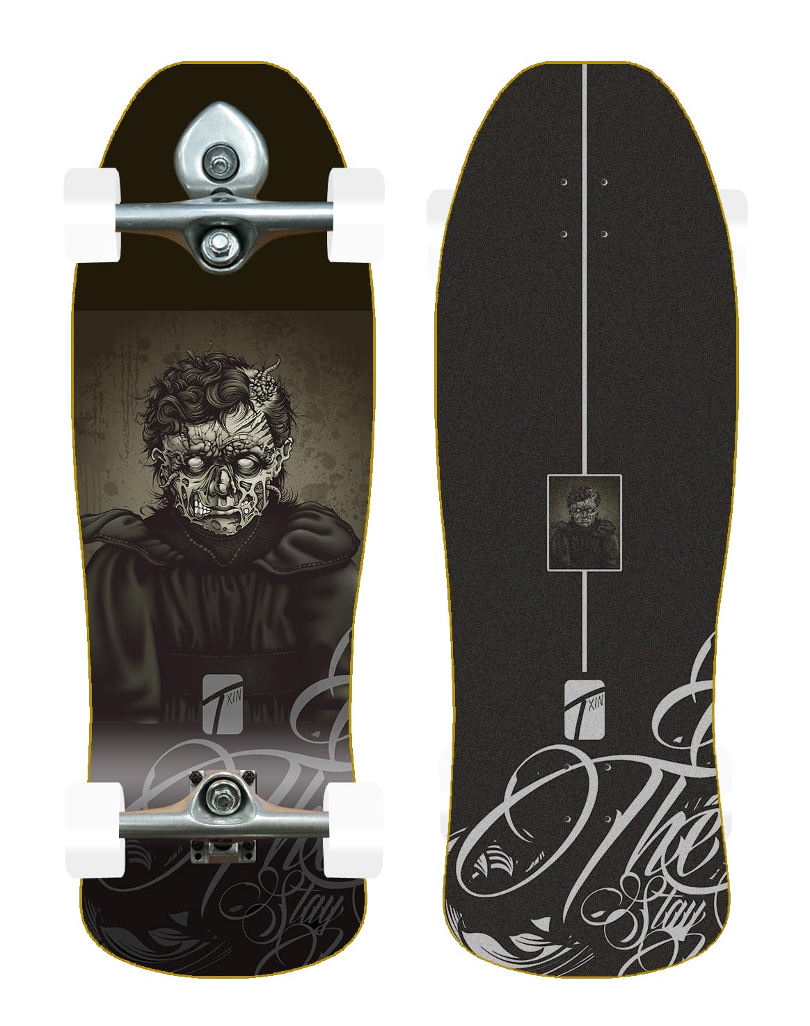 Txin Surfskate Complete with Buri Surf Skateboard Trucks - Dead Family Rose Nuke 9,375 × 31,5