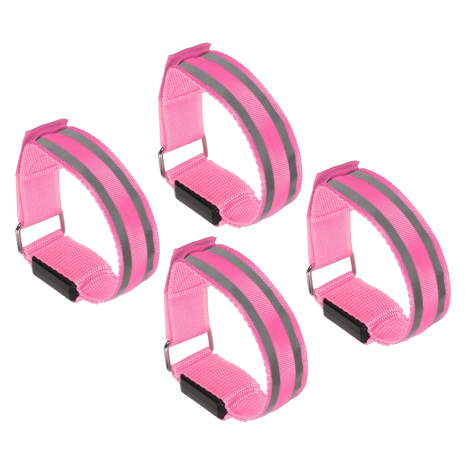 PATIKIL LED Wristband, 4 Pack Light Up Bracelets LED Armbands Glow in the Dark Safety Wrist Band for Parties, Concerts, Festivals, Night Run, Pink