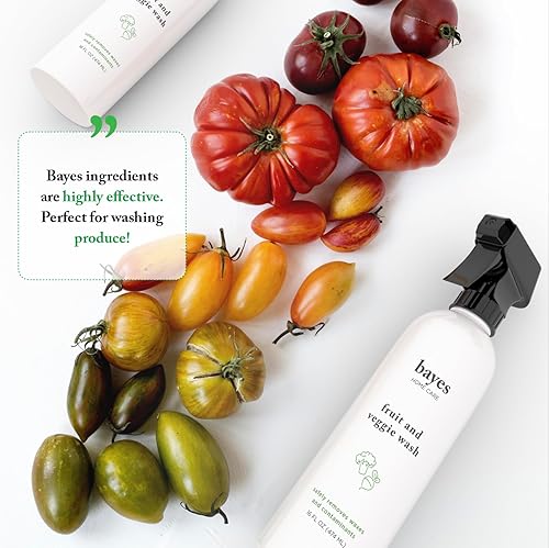 Miniatura 2 de Bayes Lavado de productos de alto rendimiento, limpiador de frutas y verduras, ayuda a eliminar residuos nocivos, 16 onzas, paquete de 2