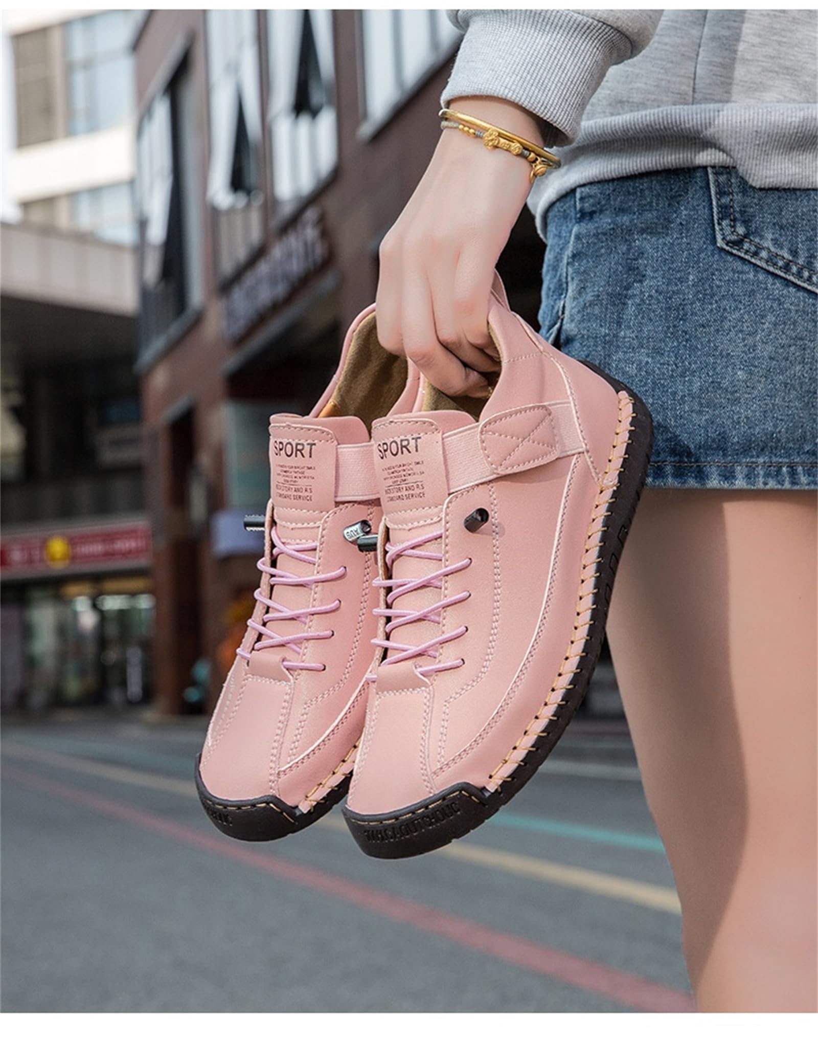Zapatos deportivos de cuero para mujer, hechos a mano, cómodos, sin cordones, zapatos ortopédicos, blanco 1, 36 EU