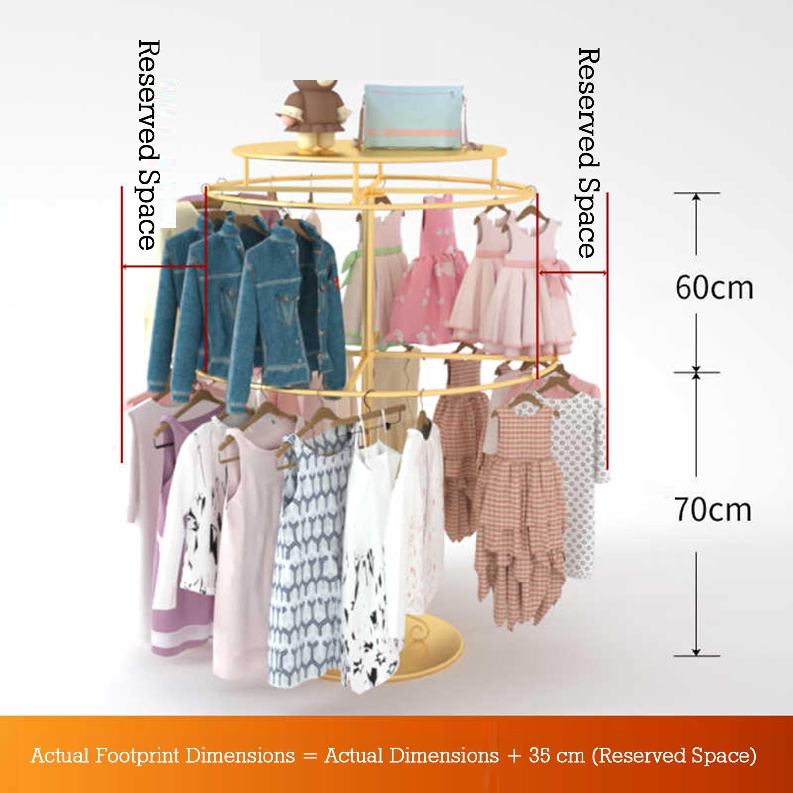 Appendiabiti da pavimento, appendiabiti rotondo con capacità di 150 kg, per boutique e camere da letto