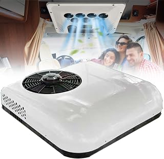 12V/24V DC RV Aire Acondicionado Aparcamiento Aire Acondicionado Cool Rooftop DC Unidad RV para CamióN RV Barco AutomóVil Camper Travel Trailer,White-24V