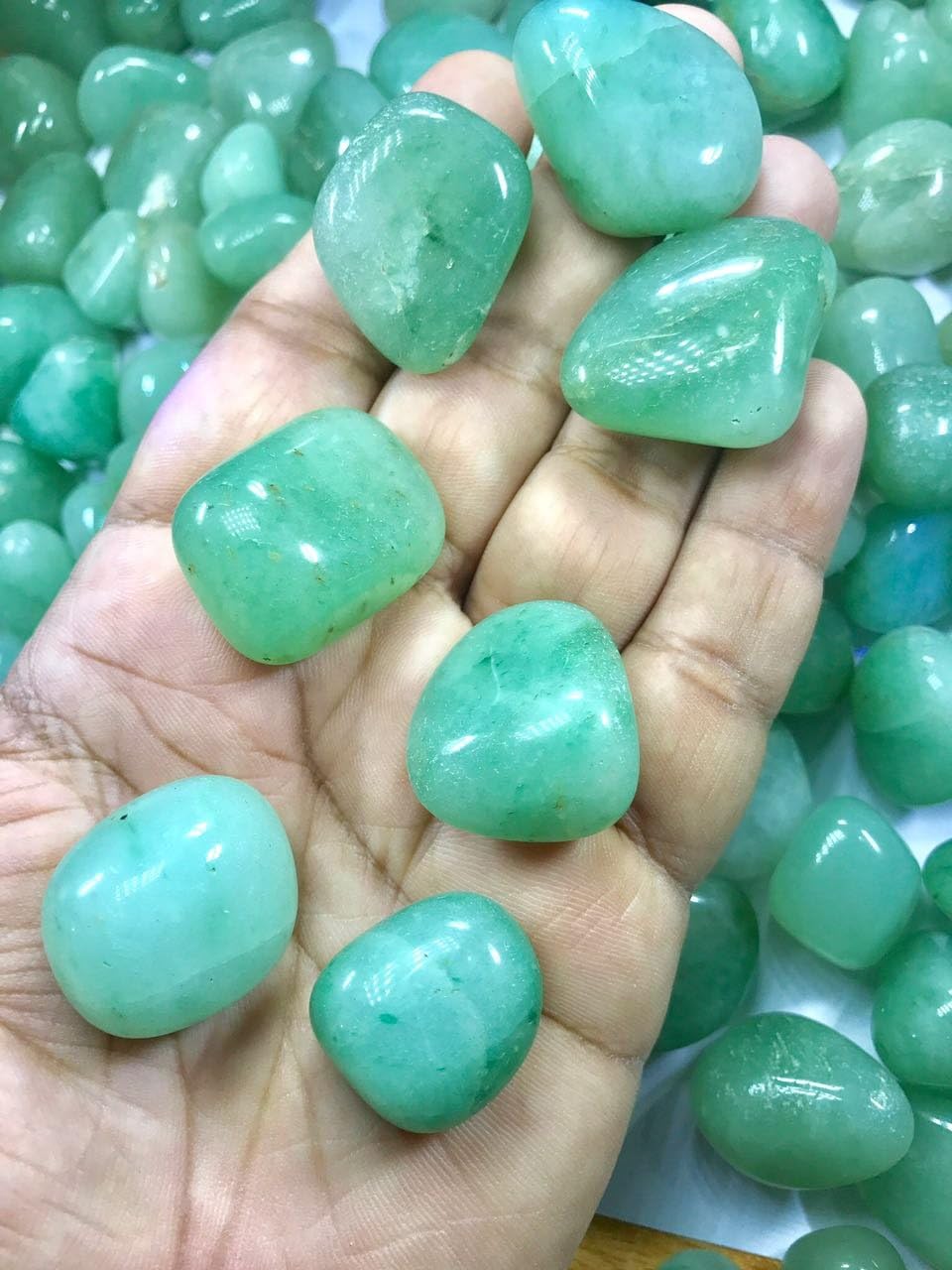 Aeora Aeroa Rocks Light Green Aventurine Tumbled Stones 500 Grams