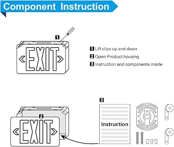 4 Pack LED Emergency Exit Light Adjustable Two LED Head Exit Sign Light Commercial Emergency Exit Lighting Combo with Back-up Battery for Business -UL Certificated