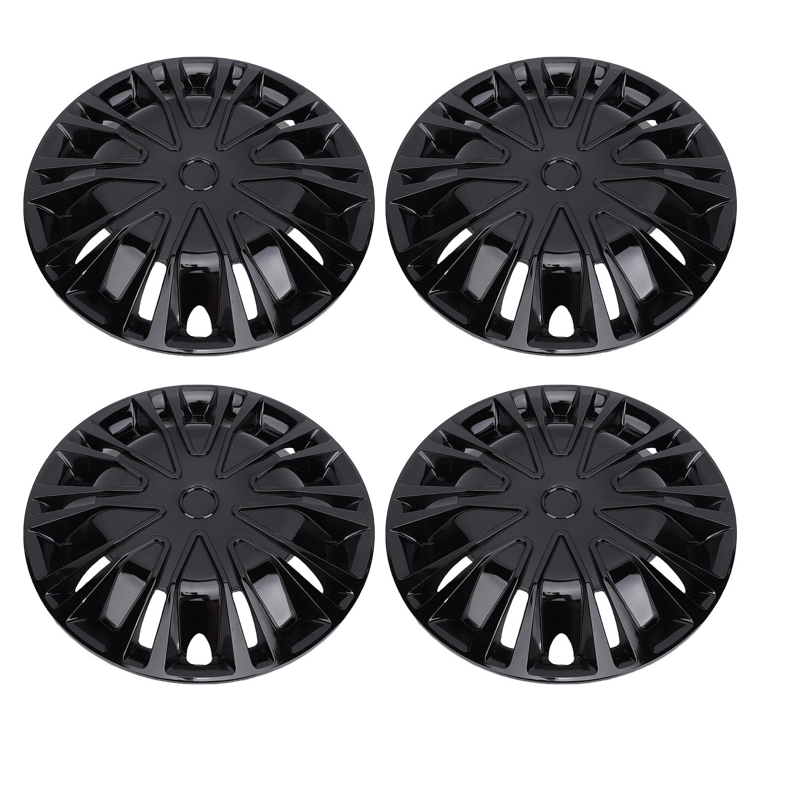 Jeu de Couvercles de Moyeu de Roue à Clipser de 16 Pouces, Enjoliveurs Durables pour Voitures, Camions SUV, Adaptés aux Pneus R16, Protège Contre Les Dommages, Utilisation Universelle (Noir)