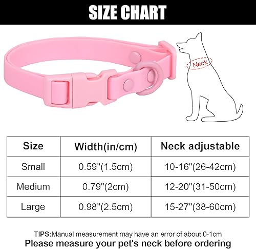 Miniatura 4 de Collar de perro impermeable de goma suave con hebilla de seguridad, collares ajustables para mascotas para perros pequeños, medianos y grandes