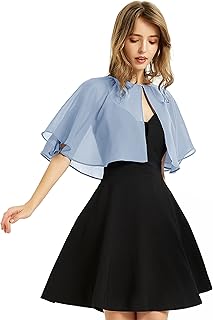 BUCUXE Soft Chiffon Shawl Wraps Shrug for Evening Wedding Women Accessories(Blue)