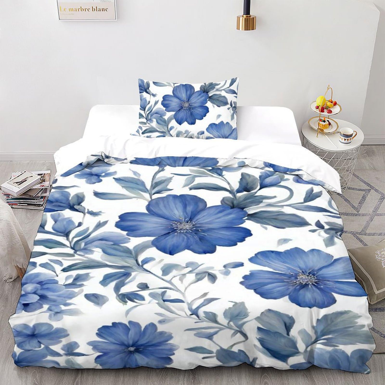 Housse de couette respirante adultes contre la chaleur lit simple 135x200cm fermeture