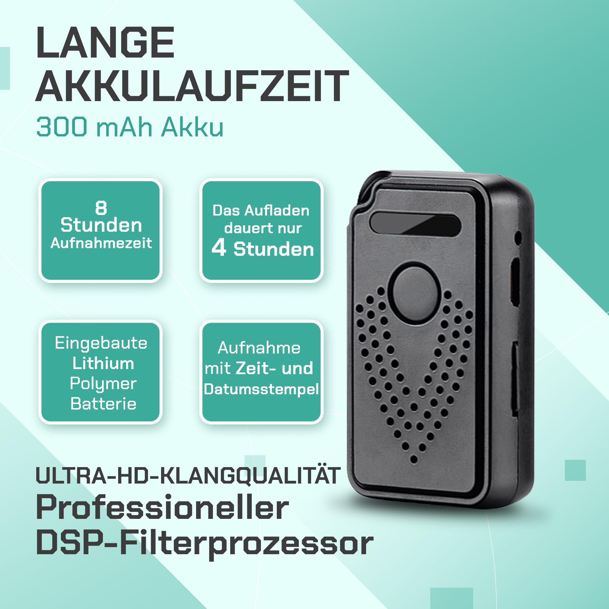Professioneller digitaler Diktiergerät, aktiviert über Internet-WLAN, FlyRec, unbegrenzte Entfernungssteuerung für Unterricht und Memos – Audio-Recorder mit intelligenter App
