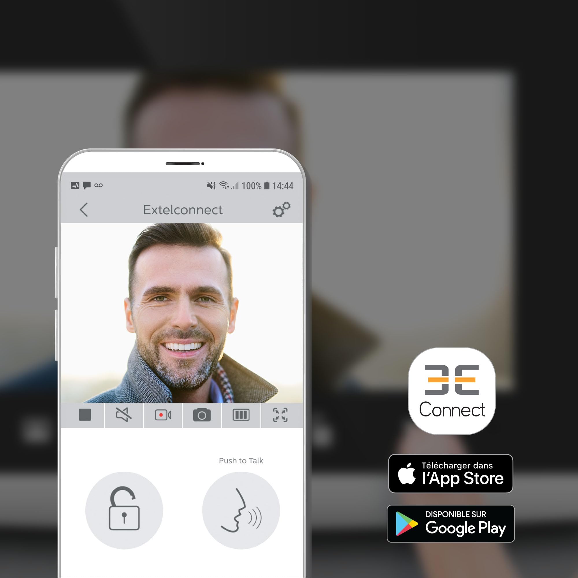 Extel Wave 2 Videoportero Inalámbrico 7” con App, 350 m en Campo Abierto | WiFi 2,4/5 GHz, placa con batería e IP44, pantalla 1296 × 732, visión nocturna, microSD 8 GB y control de cerradura o portal.