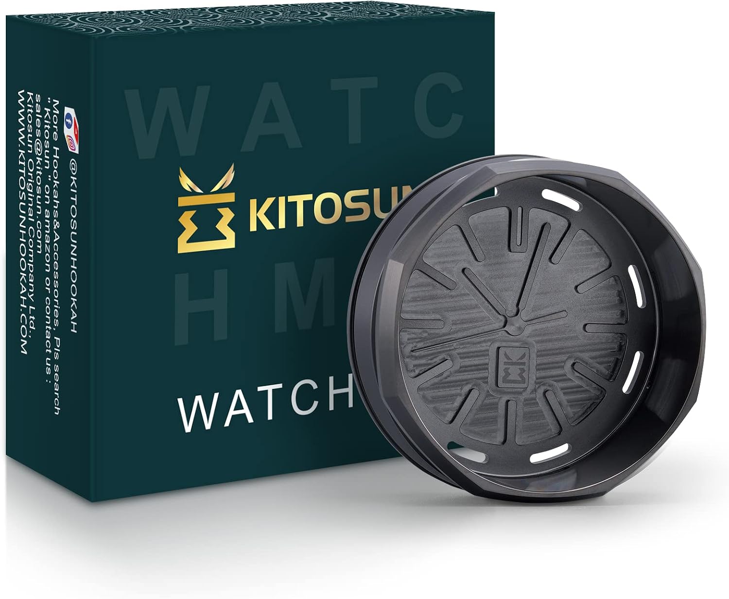 WatcHMD Charcoal Heat Management Device - Kitosun Stainless Steel HMD Coals Holders Tray, Easy Hold 3 Pieces 26 MM Coconut Charcoals Cubes (APwatcHMD-Gun)